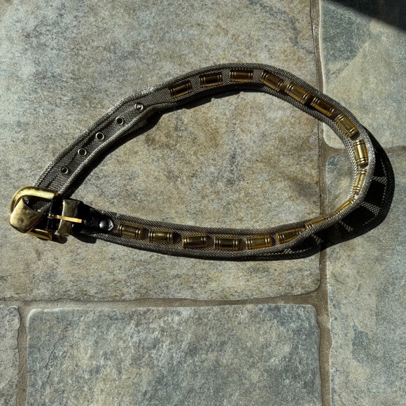 Vintage 90s Bullet Casing Belt Gold Metal Mesh Western Statement Waist Belt‎ 34\